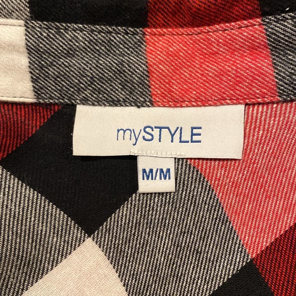 Red and Black Plaid Men's Shirt - Picture 3 of 3